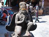 Kathmandu Durbar Square 03 01 Garuda Statue Garuda kneels with his hands in the namaste position in Kathmandu Durbar Square.